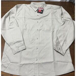 Marlboro Gear '99 Men's Button Down Long Sleeve Beige Cotton Shirt XL Vintage